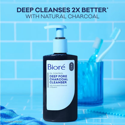 Biore Deep Pore Charcoal Face Wash for Oily Skin, 11.45 Fl Oz