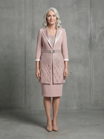 Pale pink delicate weaved mother of the dress suit